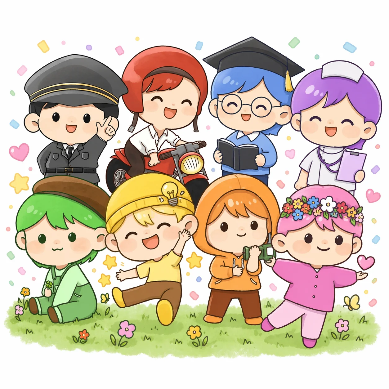 カノウセイカクシンダン 8タイプキャラクター