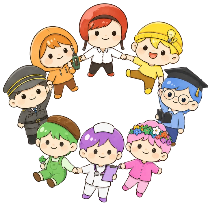 カノウセイカクシンダン 8タイプキャラクター